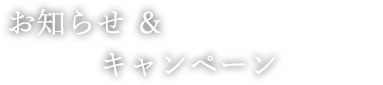 お知らせ＆キャンペーン